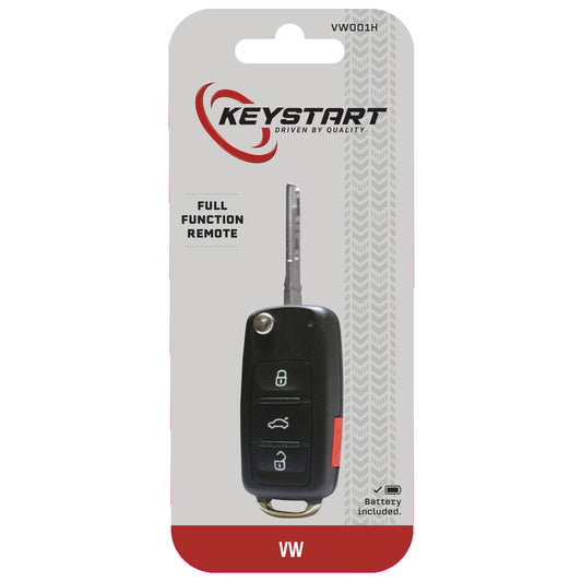KeyStart VW001 Advanced Security Automotive Flip Key Sidewinder Blade Double For Volkswagen