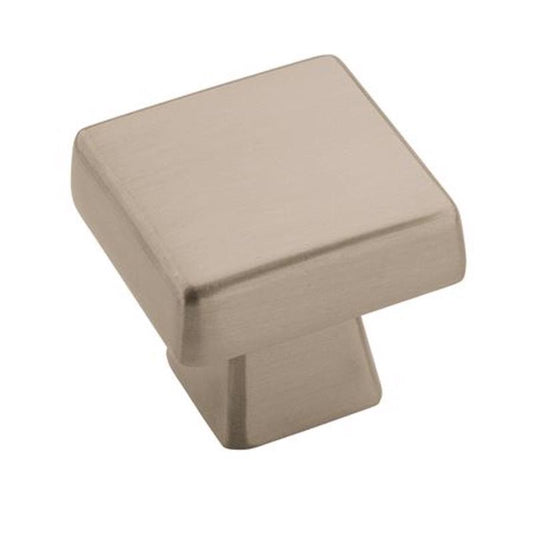 Amerock Blackrock Collection Square Cabinet Knob 1 in. Satin Nickel 1 pk