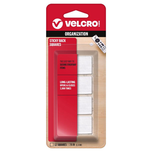 VELCRO Brand Sticky Back Small Nylon Hook and Loop Fastener 7/8 in. L 12 pk