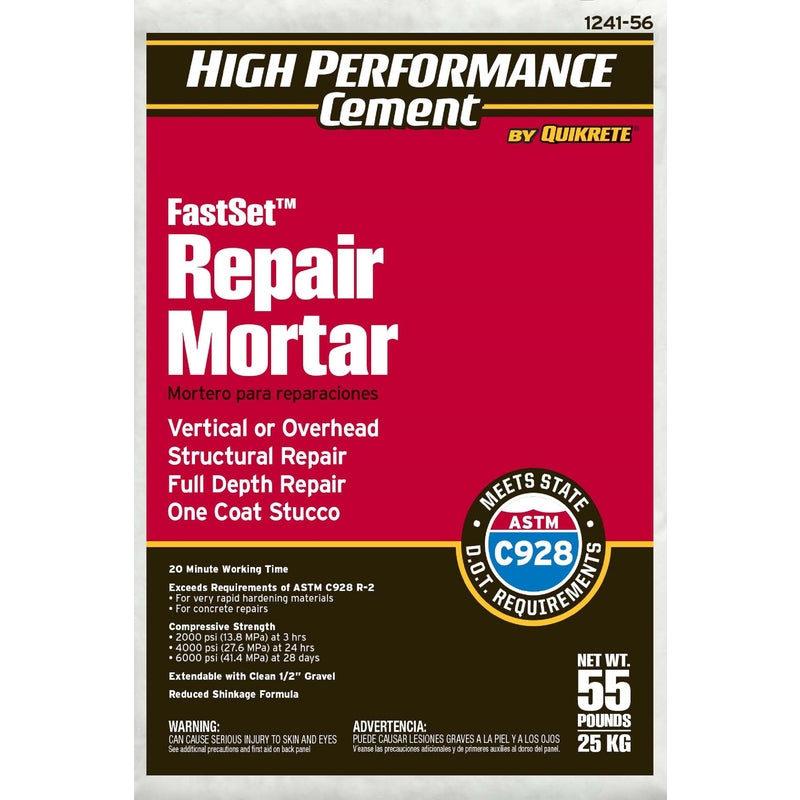 Quikrete FastSet Gray Repair Mortar 55 lb