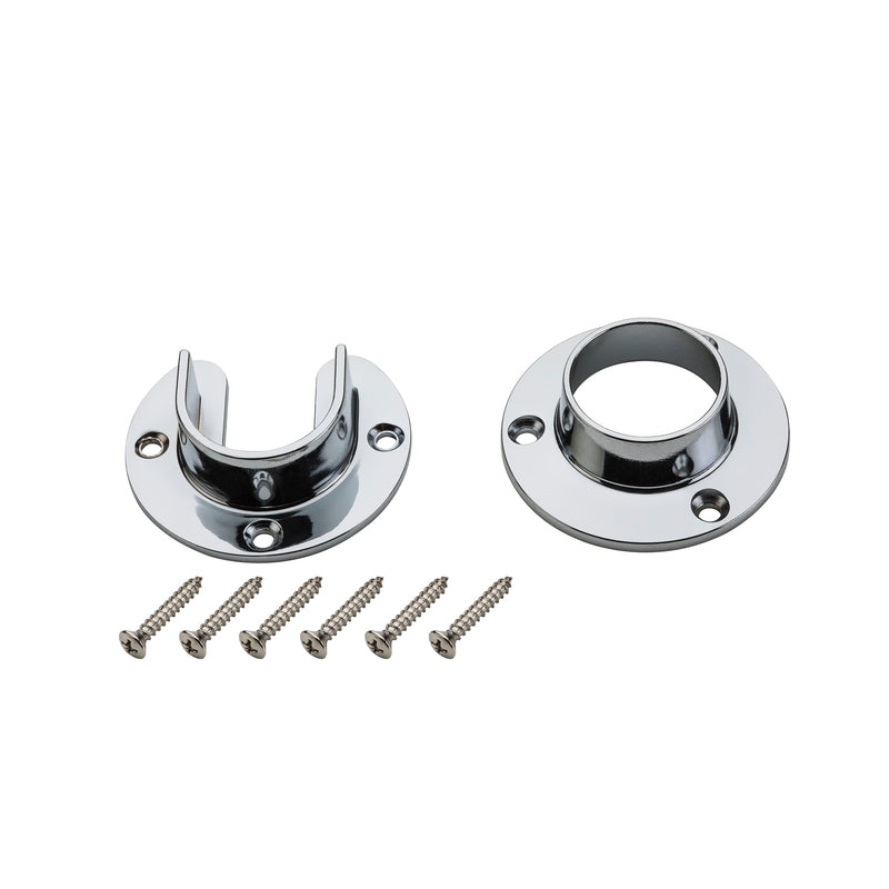 National Hardware 1.31 in. D Polished Chrome Steel Closet Flange Set