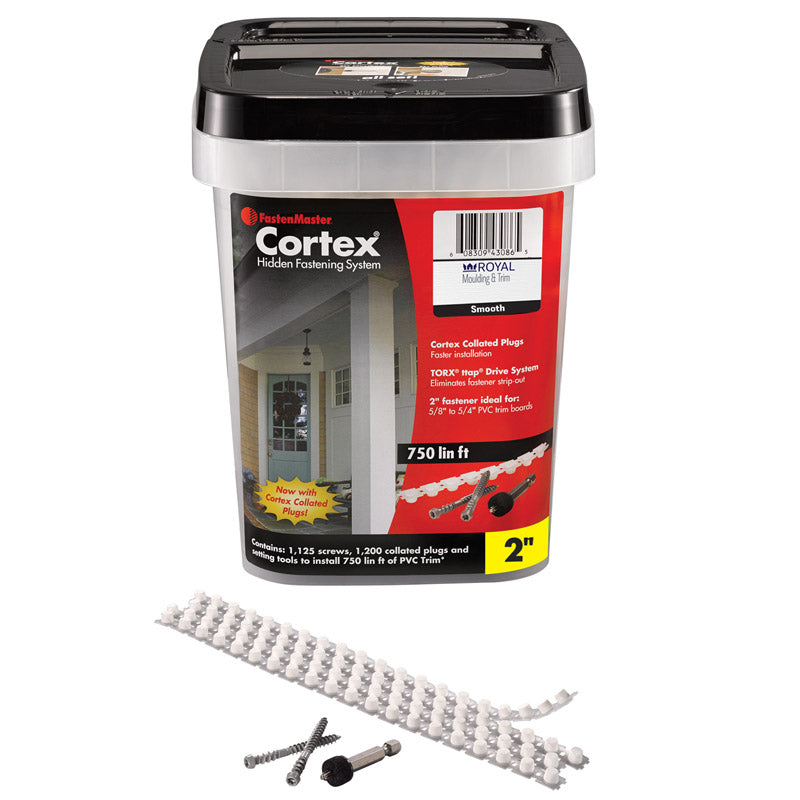 FastenMaster Cortex No. 9 X 2 in. L Star Trim Head Self Tapping Trim Screws with Plugs