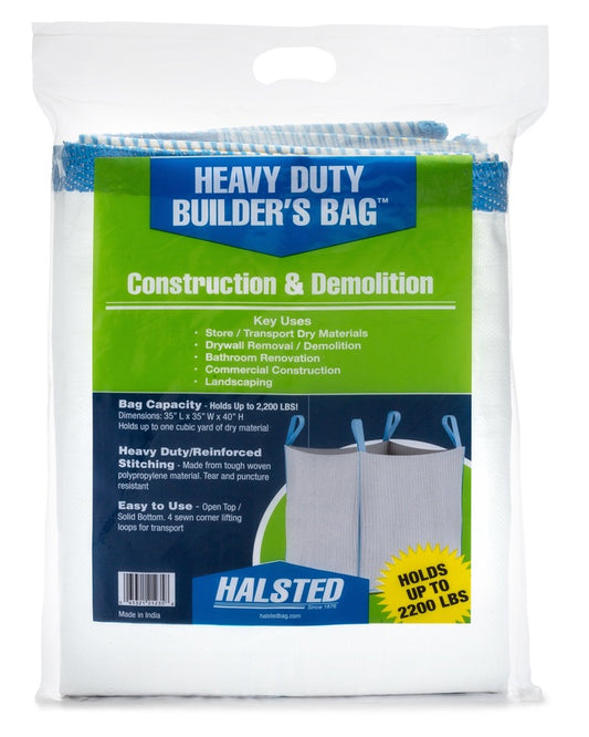 Halsted Builders Bag 200 gal White Plastic Open Top Garbage Can
