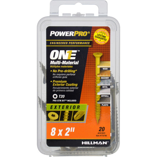 HILLMAN Power Pro No. 8 Ga. X 2 in. L Star Flat Head Coarse Multi-Material Screws