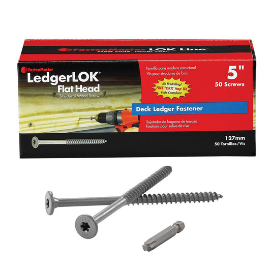 FastenMaster LedgerLok No. 12 X 5 in. L Star Flat Head High/Low Structural Screws