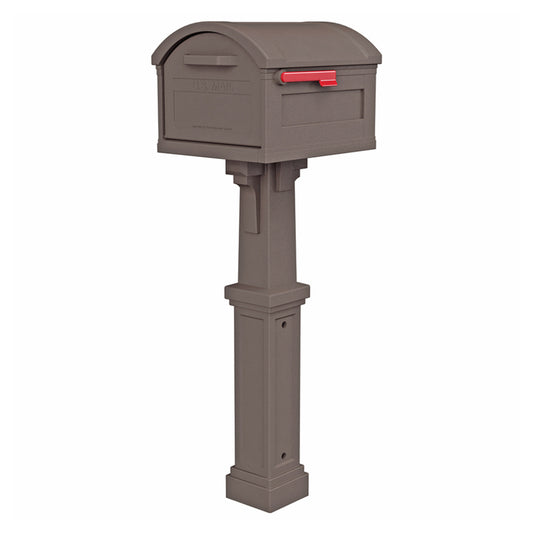Architectural Mailboxes Grand Haven Classic Plastic Post Mount Mocha Mailbox