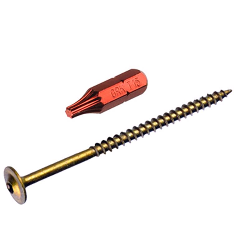 GRK Fasteners No. 8 X 2-3/4 in. L Star Coated Self-Tapping Cabinet Screws 100 pk