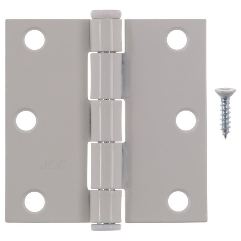 Ace 3 in. L White Residential Door Hinge 3 pk