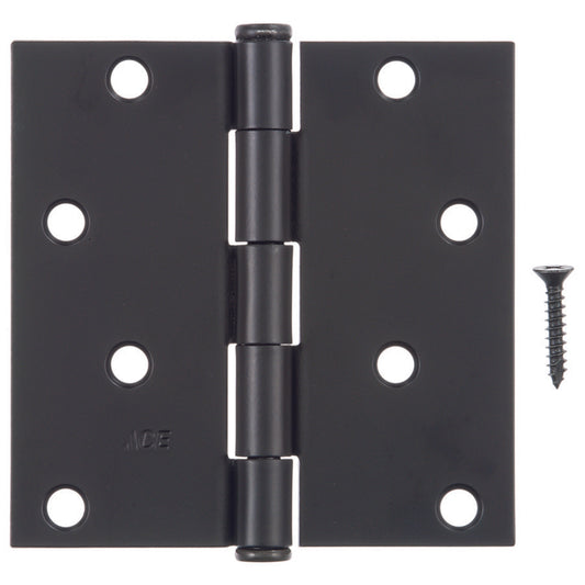 Ace 4 in. L Black Residential Door Hinge 3 pk