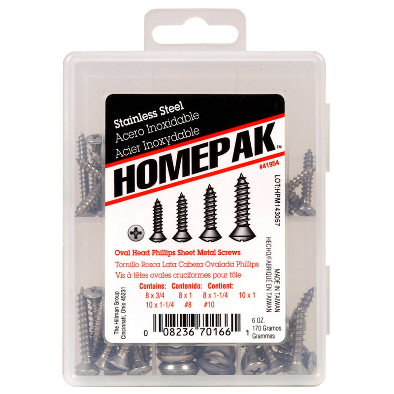 HILLMAN No. 8 Ga. Phillips Oval Head Sheet Metal Screw Kit