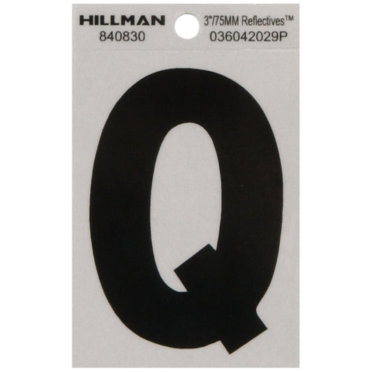 HILLMAN 3 in. Black Polyester Film Self-Adhesive Letter Q 1 pc