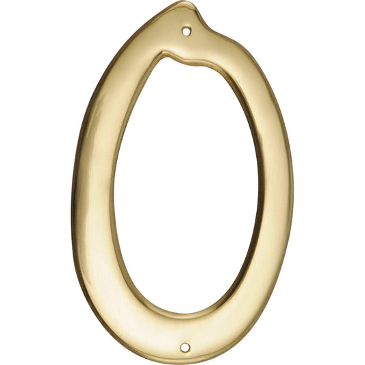HILLMAN 4 in. Gold Brass Nail-On Number 0 1 pc