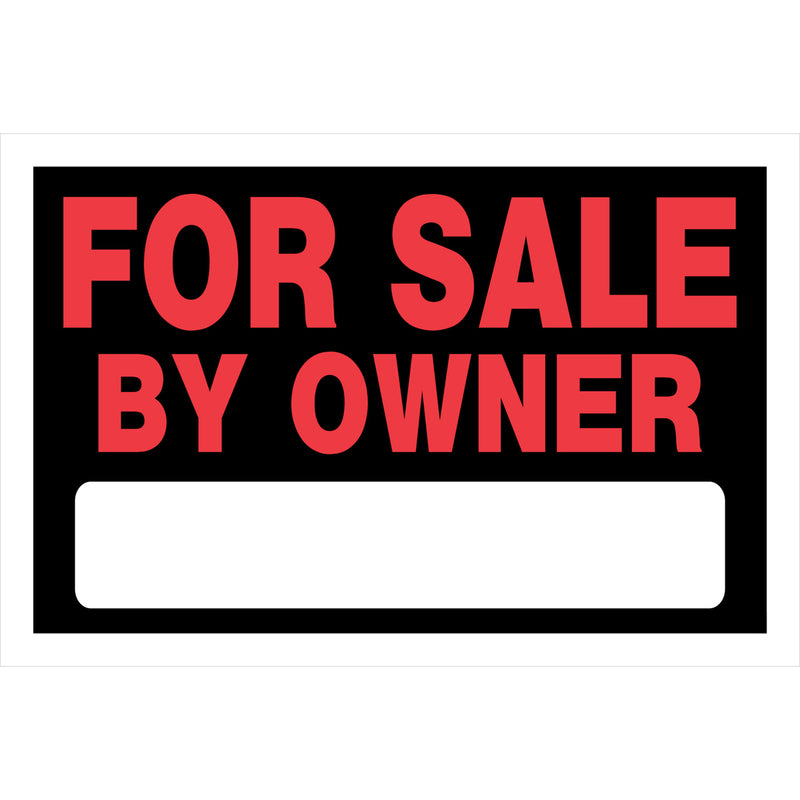 HILLMAN English Black For Sale Sign 8 in. H X 12 in. W