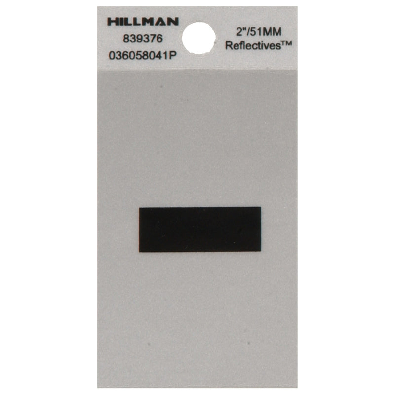 HILLMAN 2 in. Reflective Black VinylÂ  Self-Adhesive Special Character Hyphen 1 pc