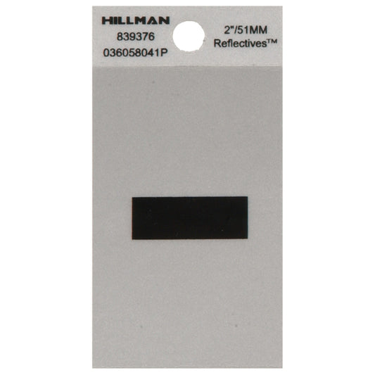 HILLMAN 2 in. Reflective Black VinylÂ  Self-Adhesive Special Character Hyphen 1 pc