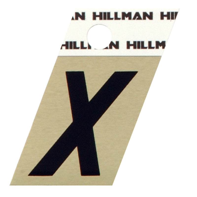 HILLMAN 1.5 in. Black Aluminum Self-Adhesive Letter X 1 pc