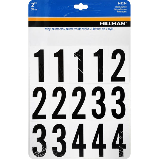 HILLMAN 2 in. Black Vinyl Self-Adhesive Number Set 0-9 35 pc