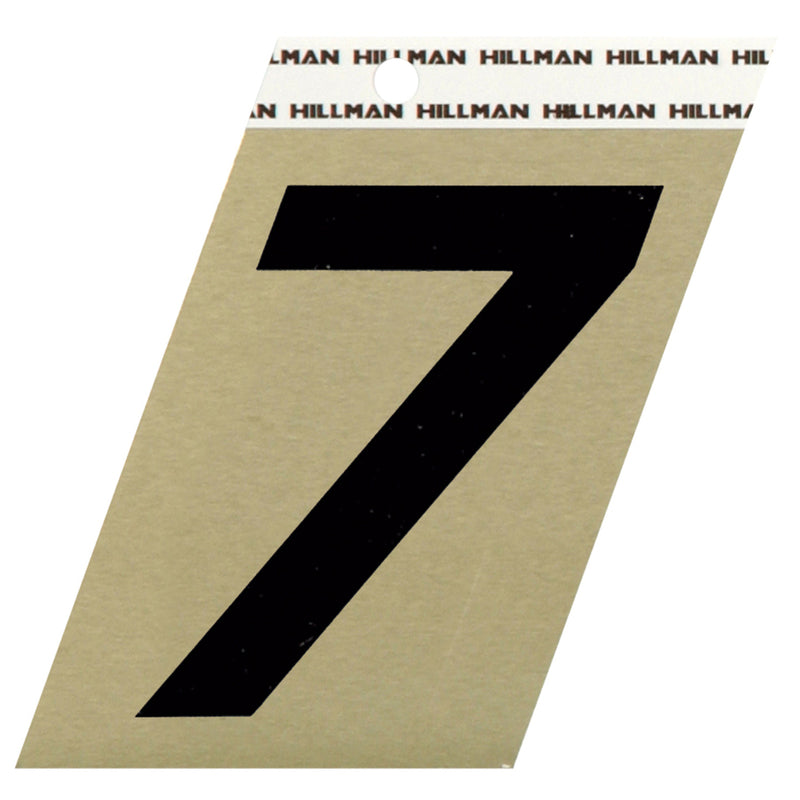 HILLMAN 3 in. Reflective Black VinylÂ  Self-Adhesive Number 7 1 pc