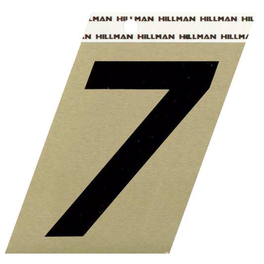 HILLMAN 3 in. Reflective Black VinylÂ  Self-Adhesive Number 7 1 pc