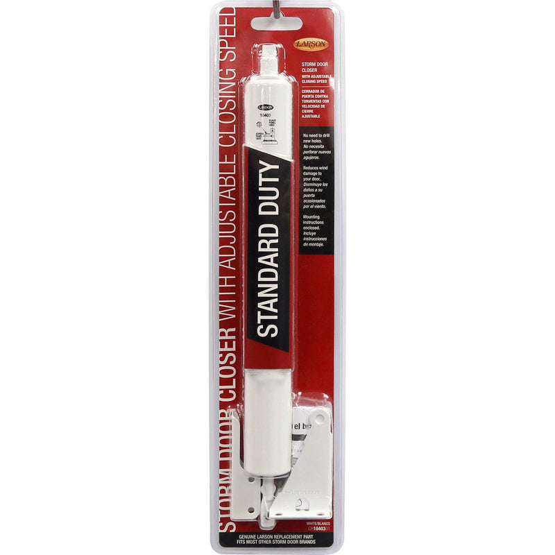 Larson Standard Duty White Aluminum Pneumatic Door Closer