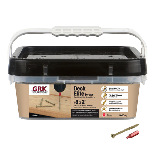 GRK Fasteners Deck Elite No. 8 in. X 2 in. L Tan Star Star Head Deck Screws 1080 pk