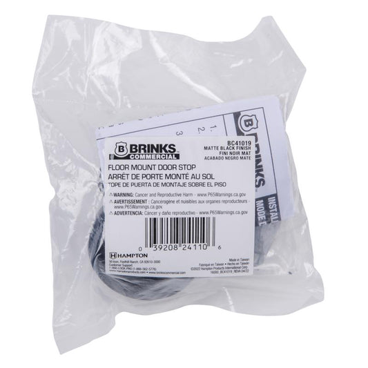 Brinks Commercial Steel Matte Brass/Black Door Stop Mounts to floor 1.75 in.