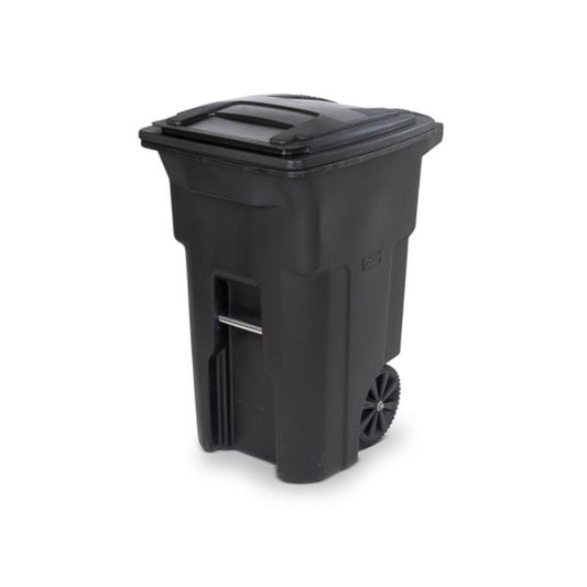 Toter 64 gal Black Polyethylene Wheeled Garbage Can Lid Included