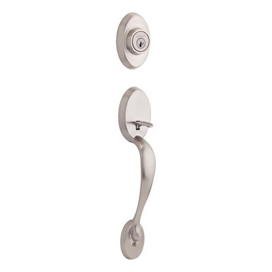Kwikset  Chelsea Satin Nickel Entry Handleset 1-3/4 in.