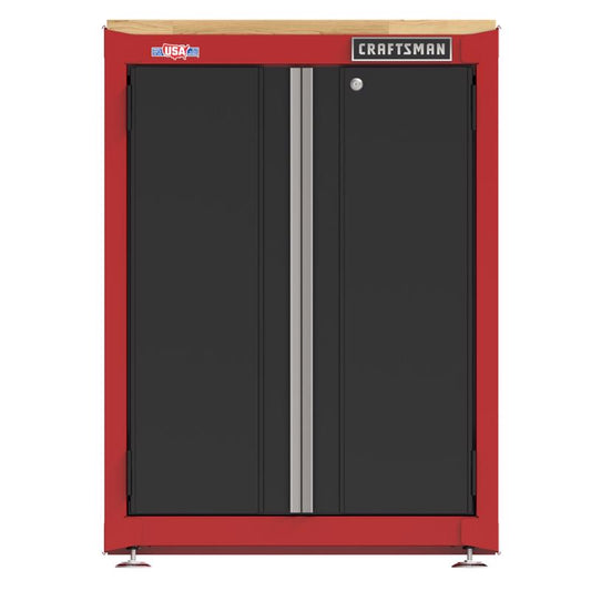 Craftsman 42 in. H X 26.5 in. W X 22.75 in. D Black/Red Steel 2-Door Cabinet