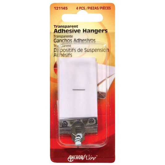 HILLMAN Transparent Adhesive Hangers 1-1/2 lb 4 pk