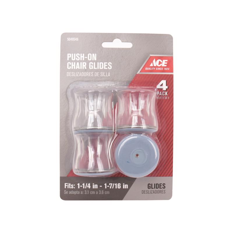 Ace Gray 1-5/8 in. Push-On Plastic Chair Glide 4 pk