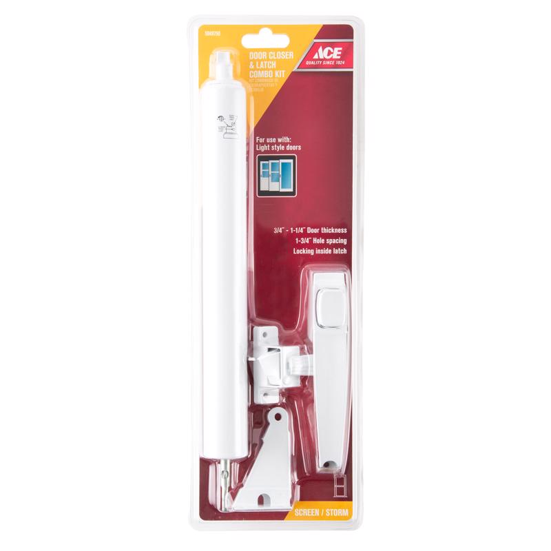 Ace White Aluminum/Steel Pneumatic Screen/Storm Door Closer