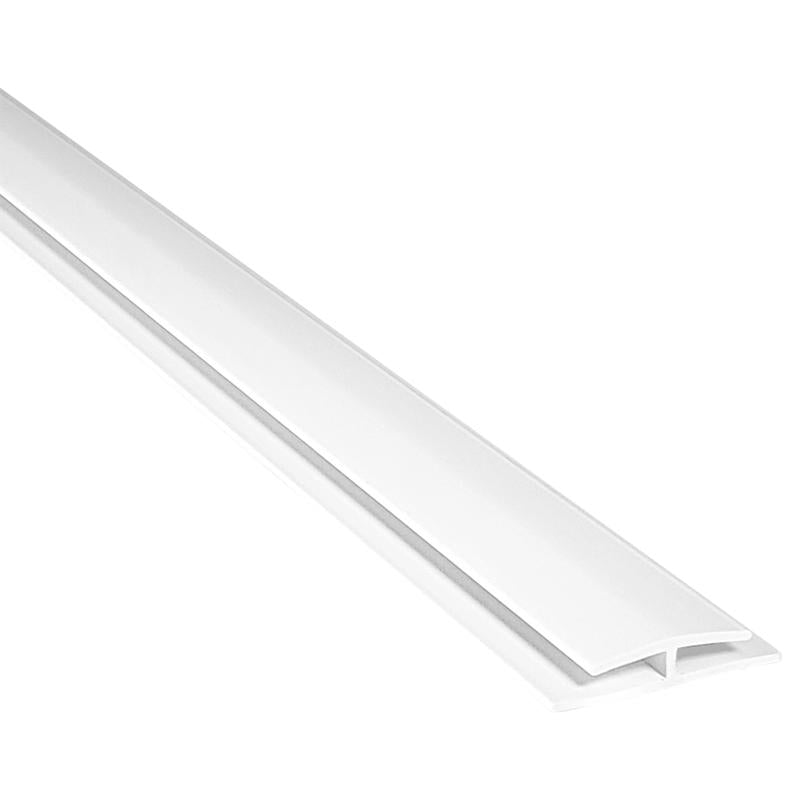 Palram Palclad Pro .75 in. H X 1.25 in. W X 96 in. L Prefinished White PVC Divider Molding