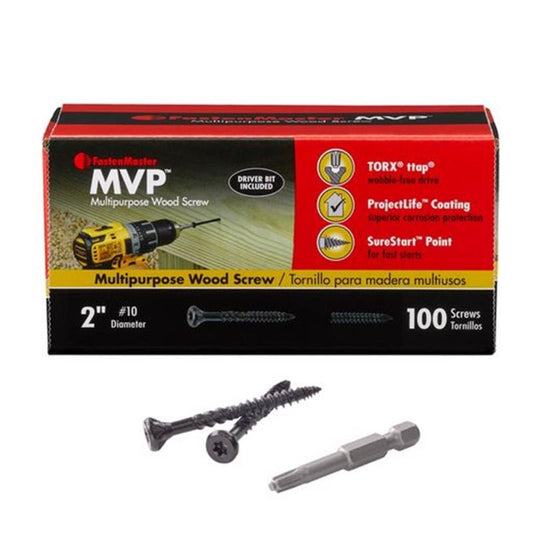 FastenMaster MVP 2 in. L Torx Ttap Black Tapping Wood Screws 100 pk