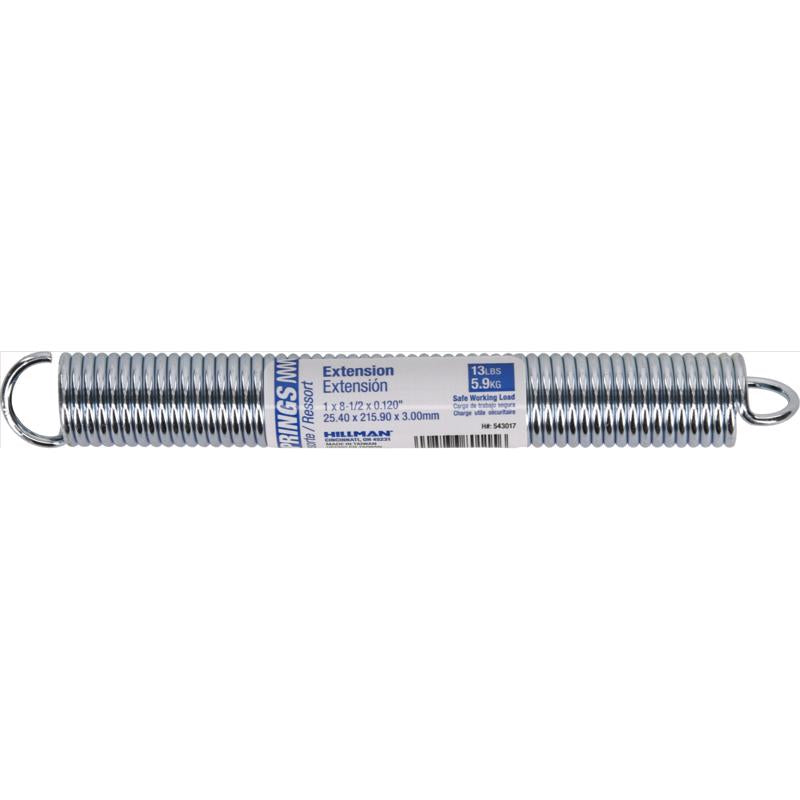 HILLMAN 8.5 in. L X 1 in. D Extension Spring 1 pk