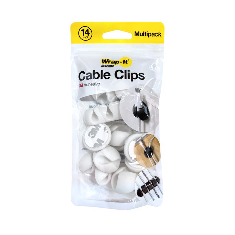 Wrap-It 1 in. L White Plastic Cable Clip