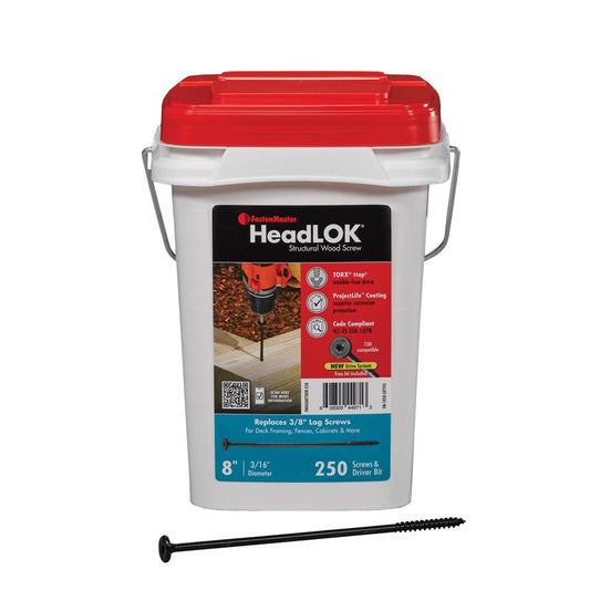FastenMaster Headlok 8 in. L Torx Ttap T30 Coarse Structural Wood Screws 250 pk