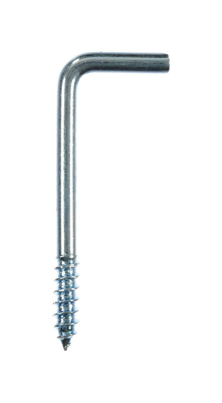 Ace Small Zinc-Plated Silver Steel 1.8125 in. L Square Bend Screw Hook 15 lb 6 pk