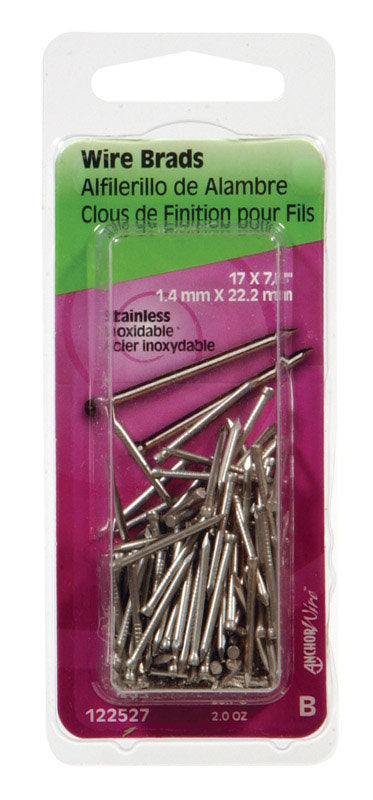 HILLMAN 17 Ga. X 7/8 in. L Stainless Steel Brad Nails 1 pk 2 oz