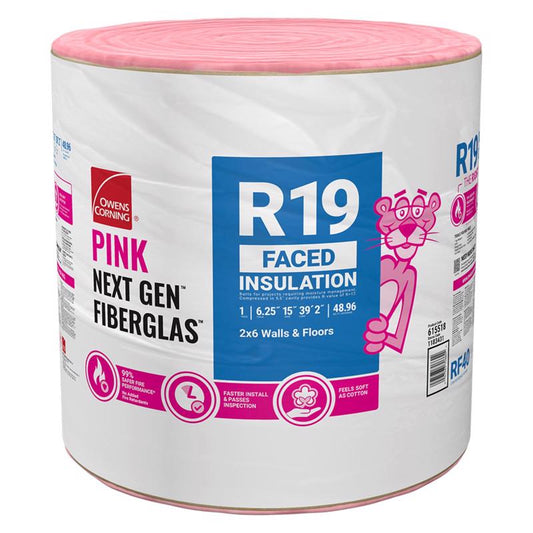 Owens Corning 15 in. W X 470 in. L X 6.25 in. 19 Kraft Faced Fiberglass Insulation Roll 48.96 sq ft