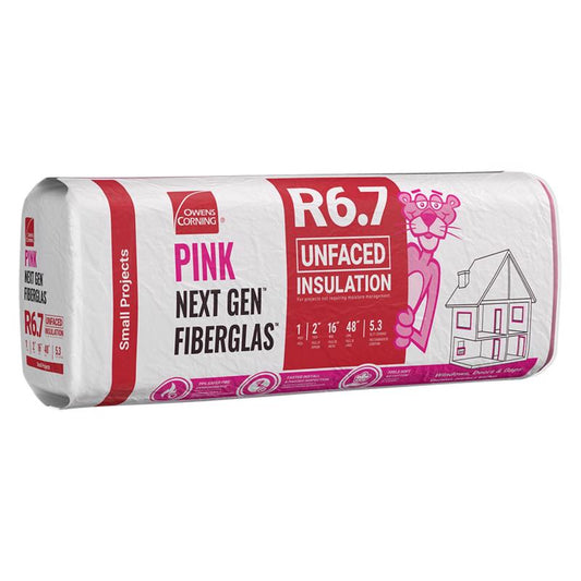 Owens Corning 16 in. W X 48 in. L X 2 in. 6.7 Unfaced Fiberglass Insulation Roll 5.33 sq ft