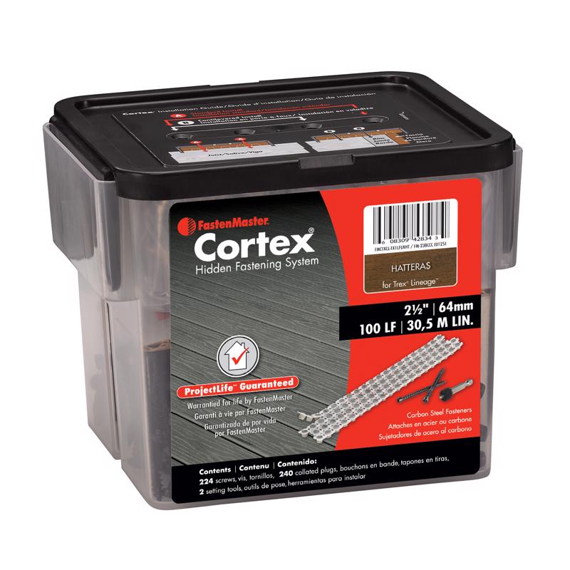 Fastenmaster Cortex No. 10 each X 2 1/2" in. L Torx Ttap Button Head Deck Screws and Plugs Kit 466 e