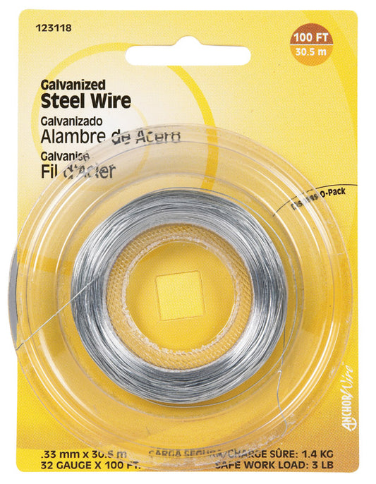 HILLMAN 100 ft. L Galvanized Steel 32 Ga. Hobby Wire