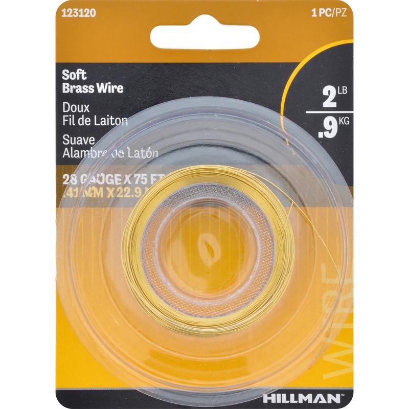 HILLMAN 75 ft. L Brass 28 Ga. Hobby Wire