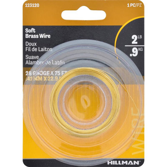 HILLMAN 75 ft. L Brass 28 Ga. Hobby Wire