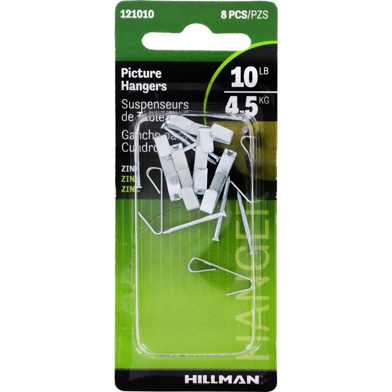 HILLMAN Zinc Silver Conventional Picture Hanger 10 lb 1 pk