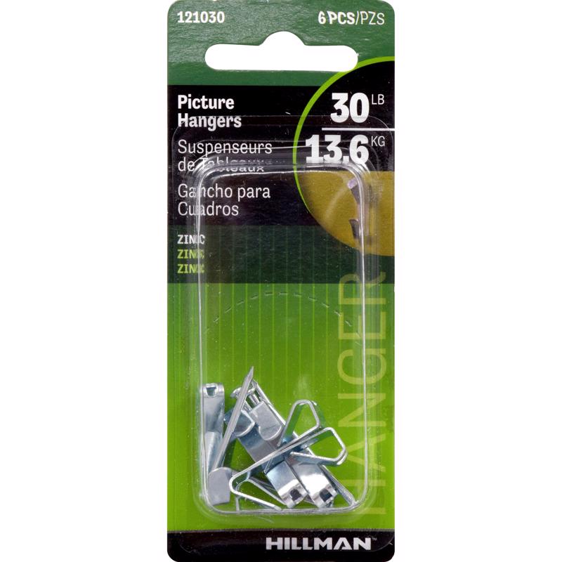 HILLMAN Zinc Silver Conventional Picture Hanger 30 lb 1 pk