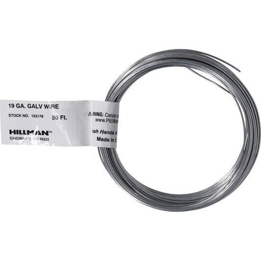 HILLMAN 50 ft. L Galvanized Steel 19 Ga. Mechanics Wire