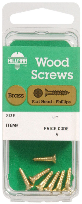 HILLMAN No. 6 X 1-1/4 in. L Phillips Coarse Wood Screws 1 pk