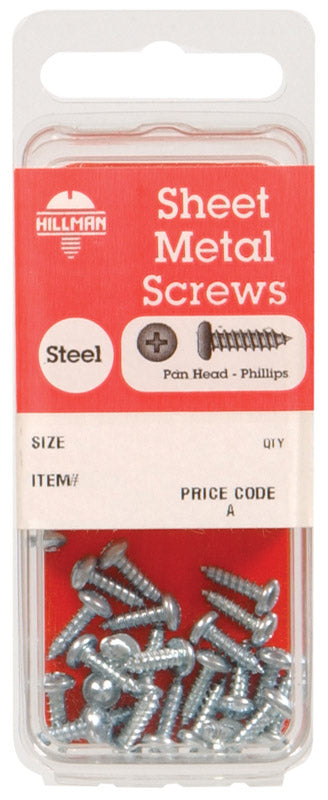 HILLMAN No. 12 Ga. X 2-1/2 in. L Phillips Pan Head Sheet Metal Screws 1 pk